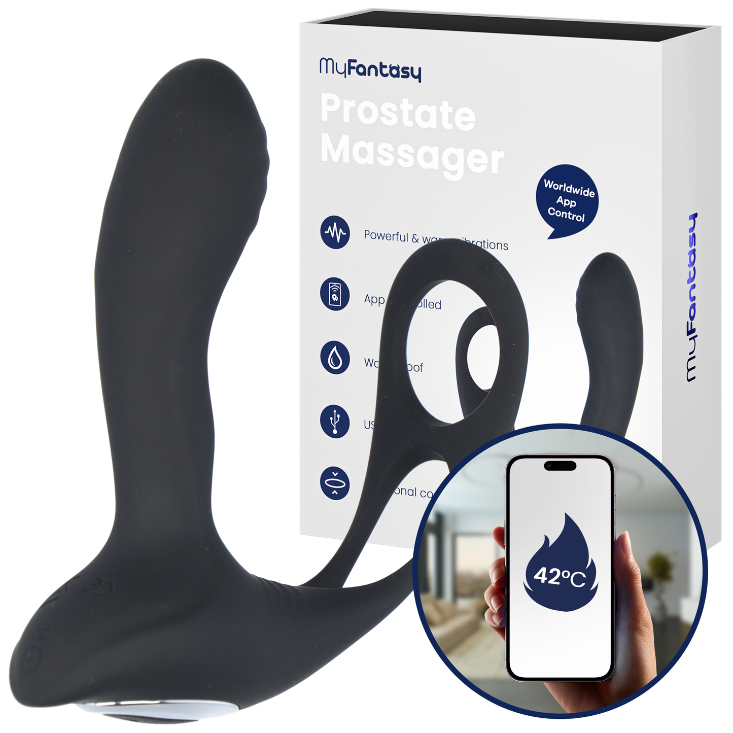 MyFantasy Prostaat Stimulator met Cockring – App Controle