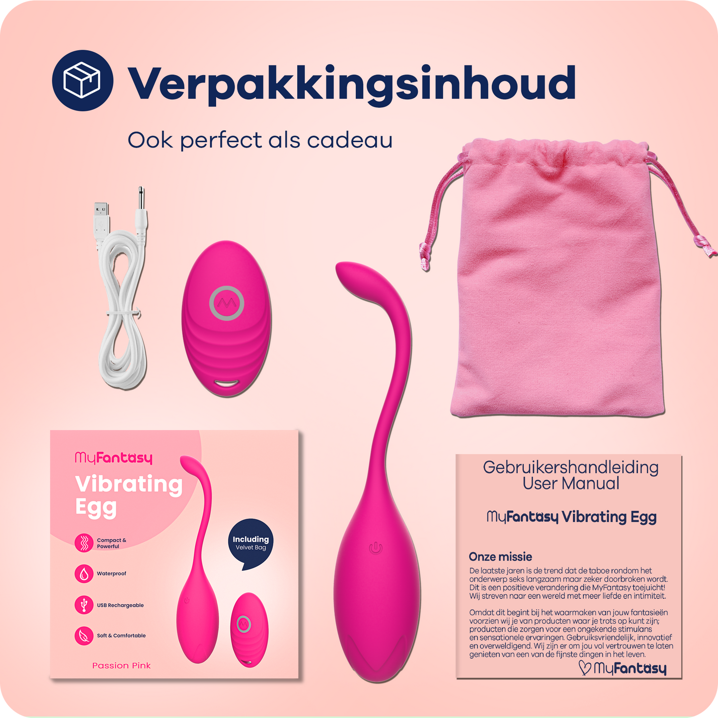 MyFantasy Vibrerend Ei met Afstandsbediening - Roze