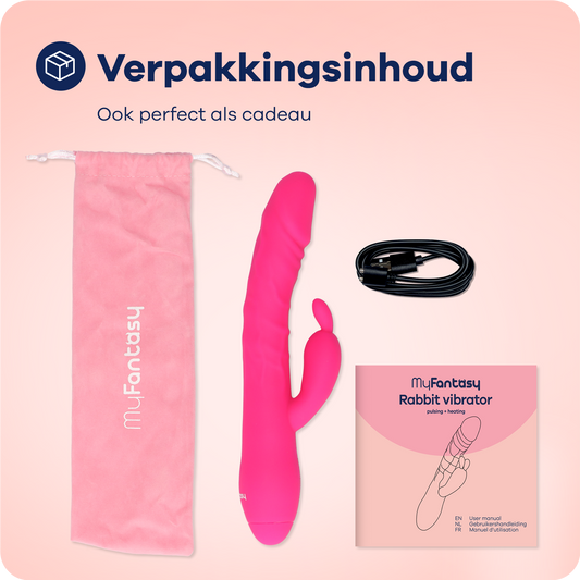 MyFantasy Stotende Rabbit Vibrator Verwarmbaar