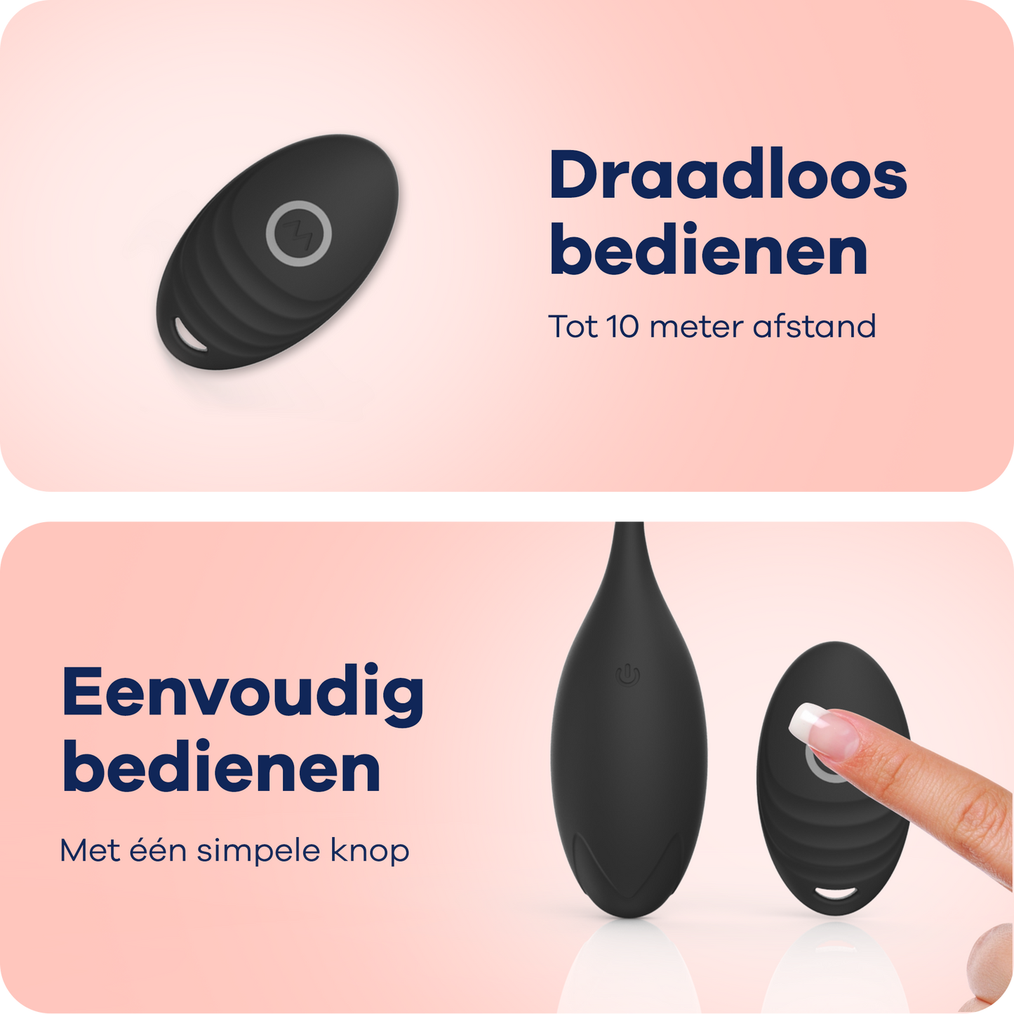 MyFantasy Vibrerend Ei met Afstandsbediening - Midnight Black