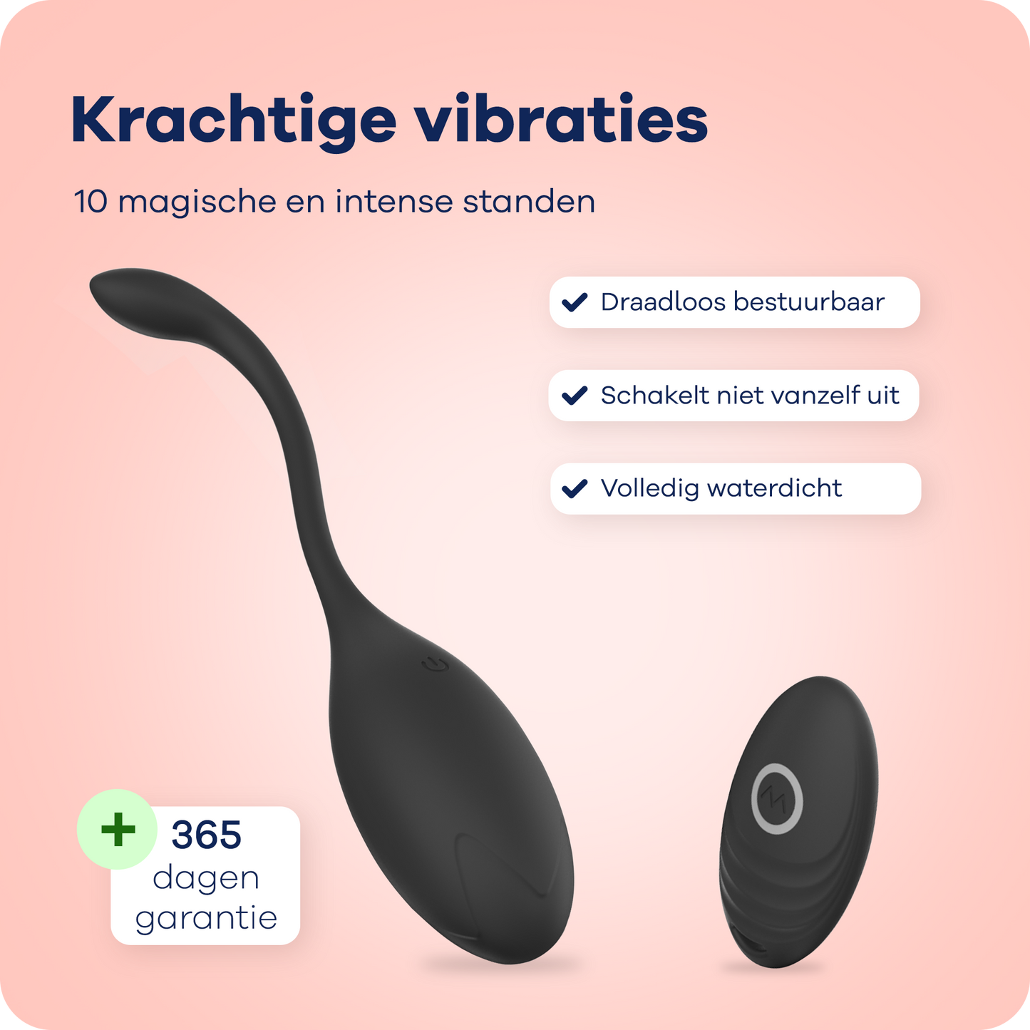 MyFantasy Vibrerend Ei met Afstandsbediening - Midnight Black