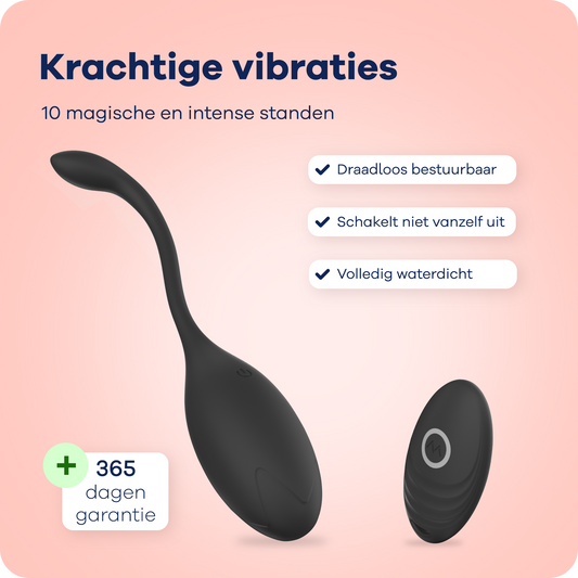 MyFantasy Vibrerend Ei met Afstandsbediening - Midnight Black