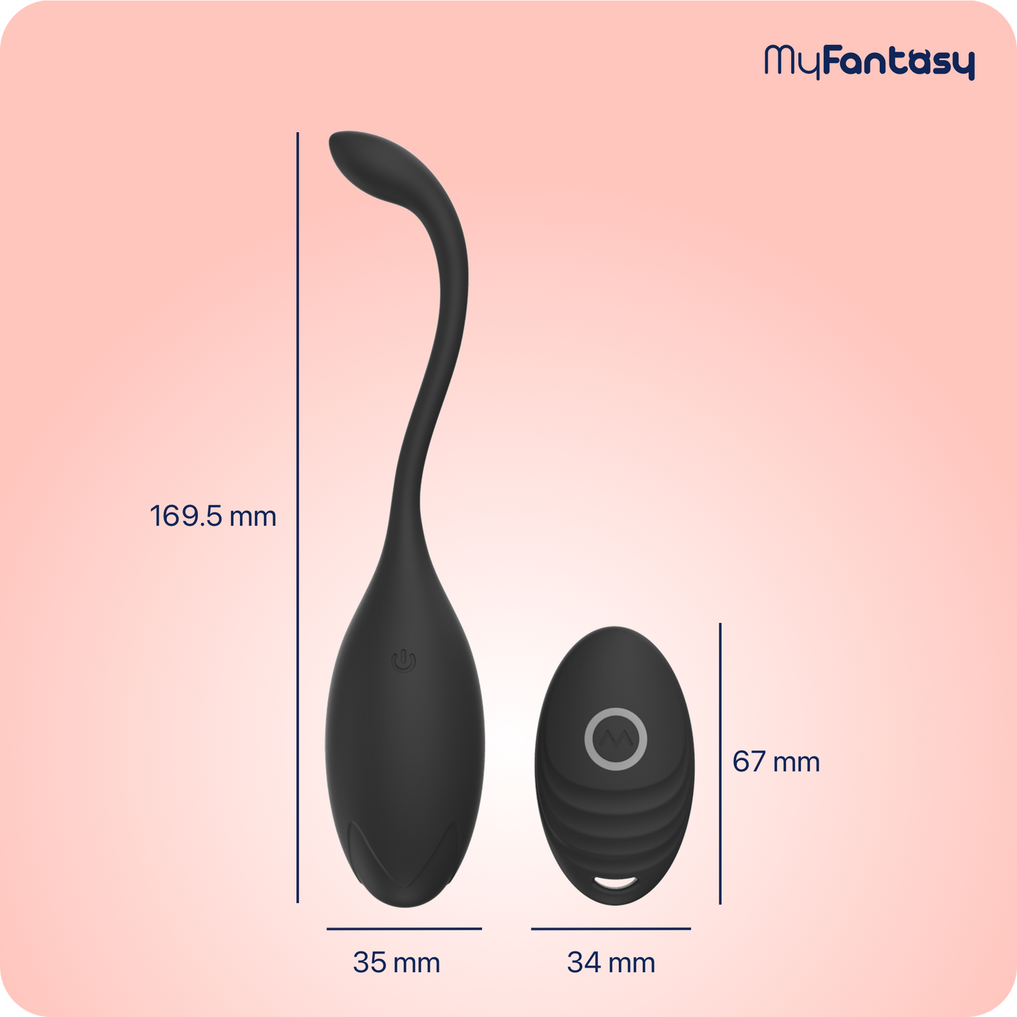 MyFantasy Vibrerend Ei met Afstandsbediening - Midnight Black