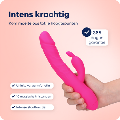 MyFantasy Stotende Rabbit Vibrator Verwarmbaar