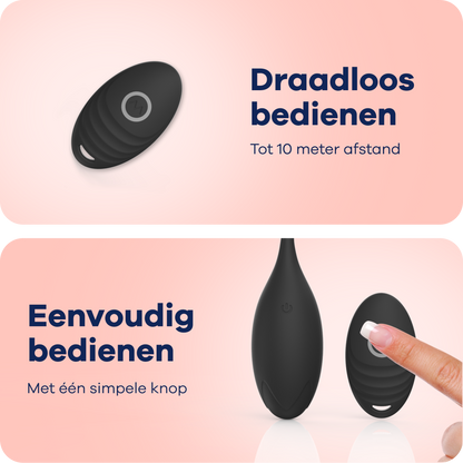 MyFantasy Vibrerend Ei met Afstandsbediening - Midnight Black